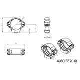 30 mm anneaux de lunette | base courte Ergo Picatinny QD 