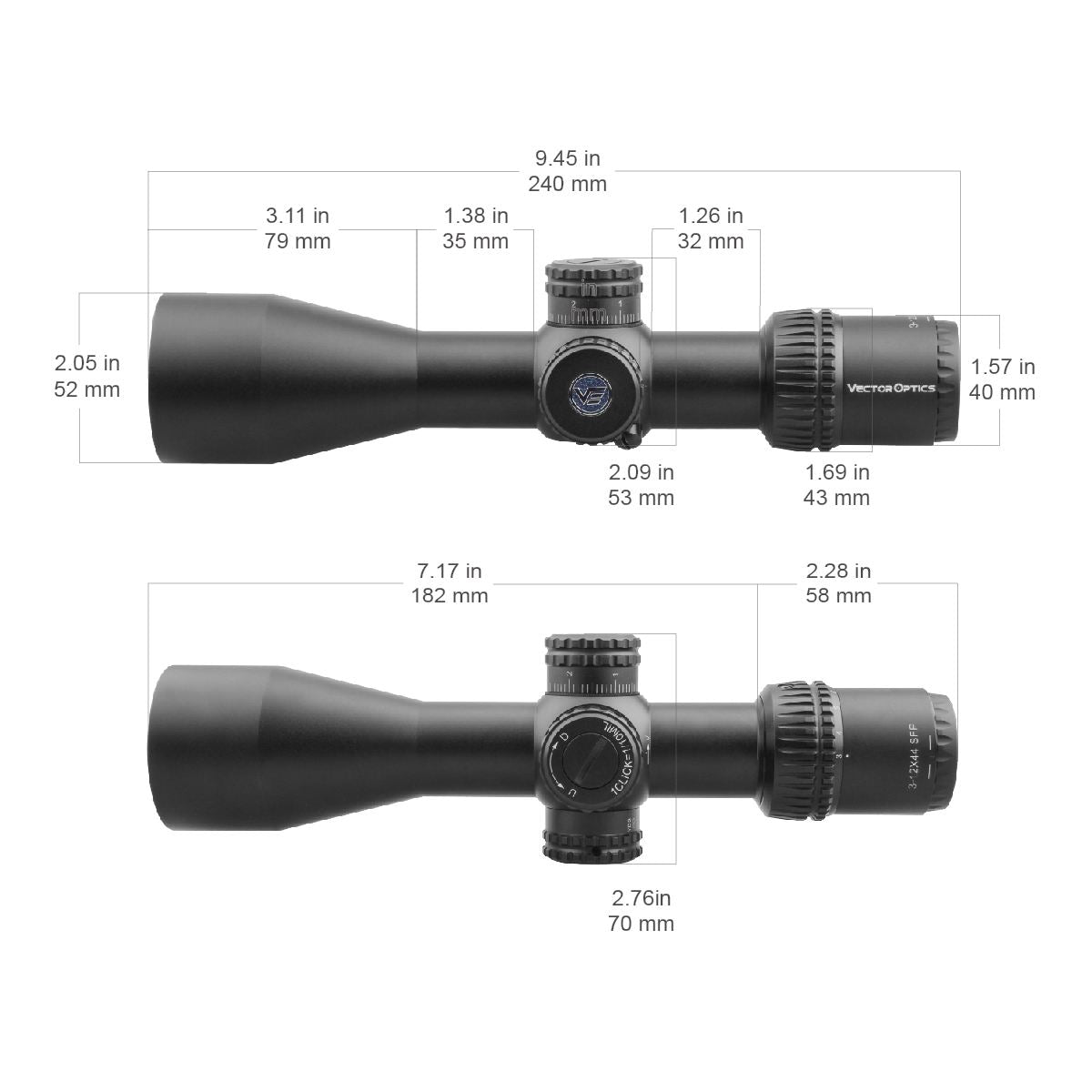 Vector Optics Veyron 3-12x44 SFP compact lunette de tir 